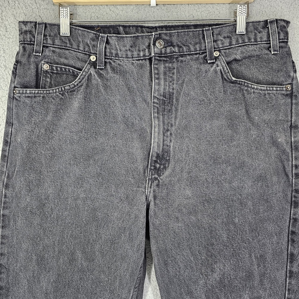 Levis 505 Jeans Mens 40x30 Black Charcoal Regular Fit Straight Leg USA 90s Y2K - Picture 2 of 12